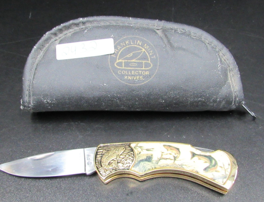 Franklin Mint Collector Knife Bass with Case